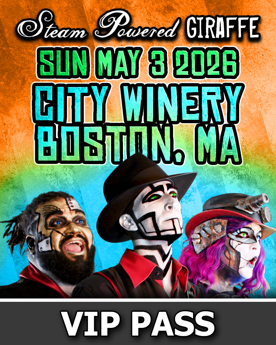 Steam Powered Giraffe: Live in Concert | VIP Pass - May 3, 2026 | Boston, MA