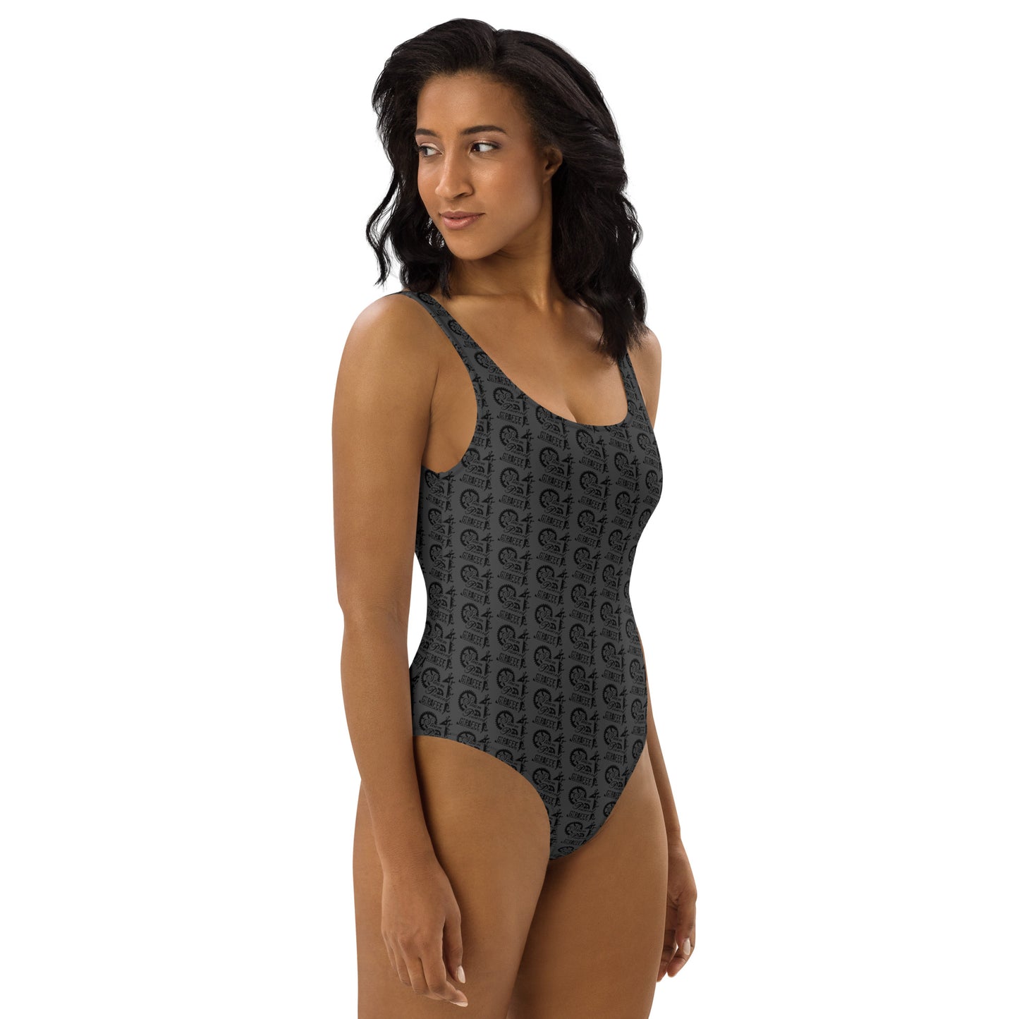 Dark Grey SPG Logo One-Piece Swimsuit