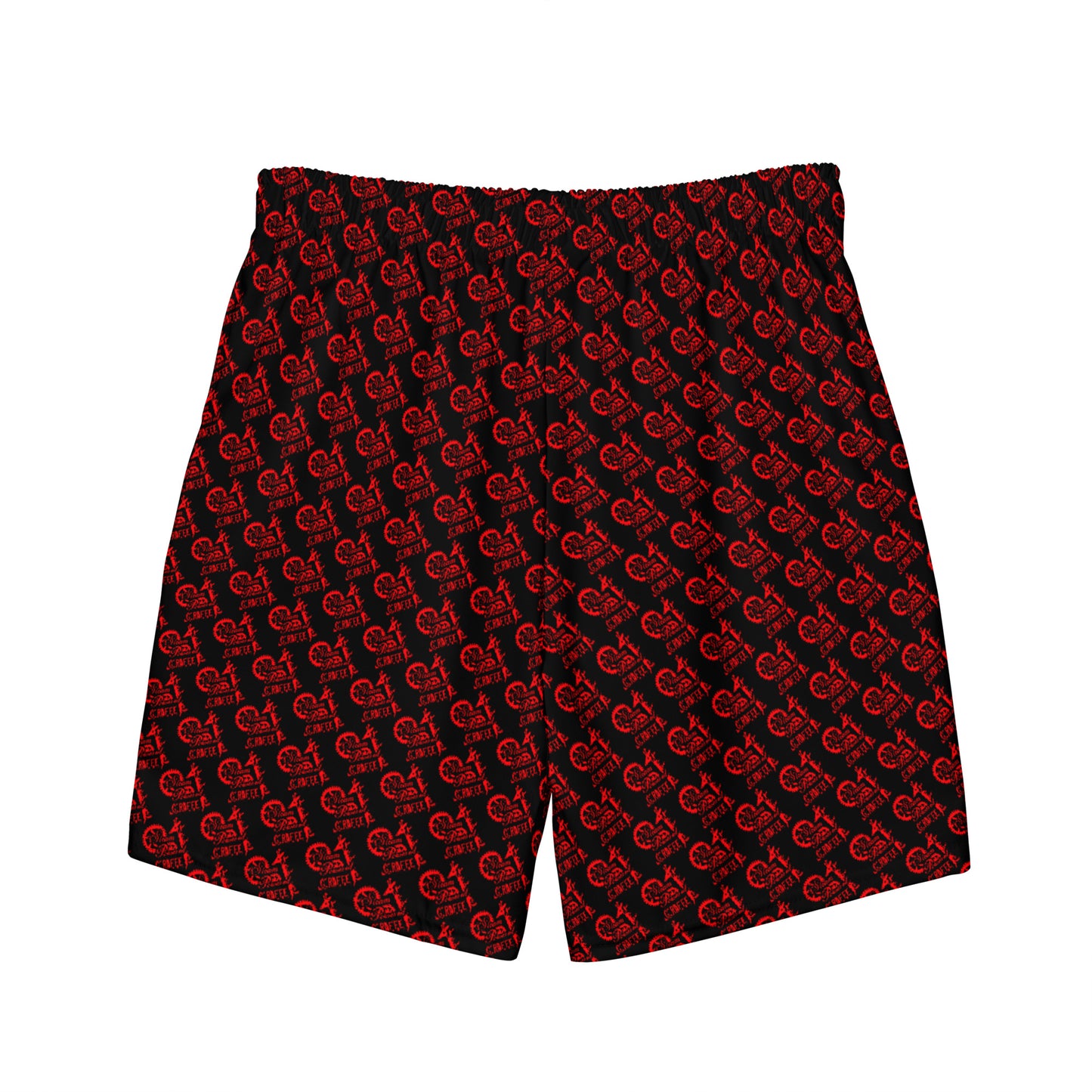 Black with Red SPG Logo Swim Trunks