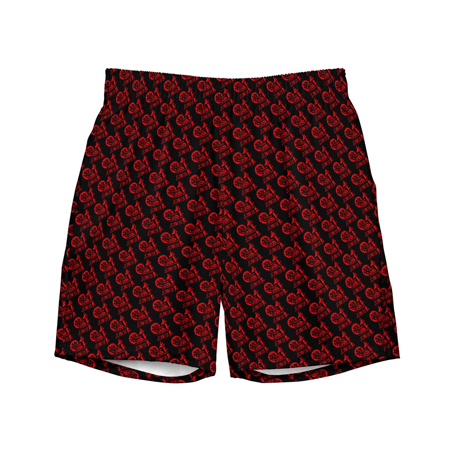 Black with Red SPG Logo Swim Trunks