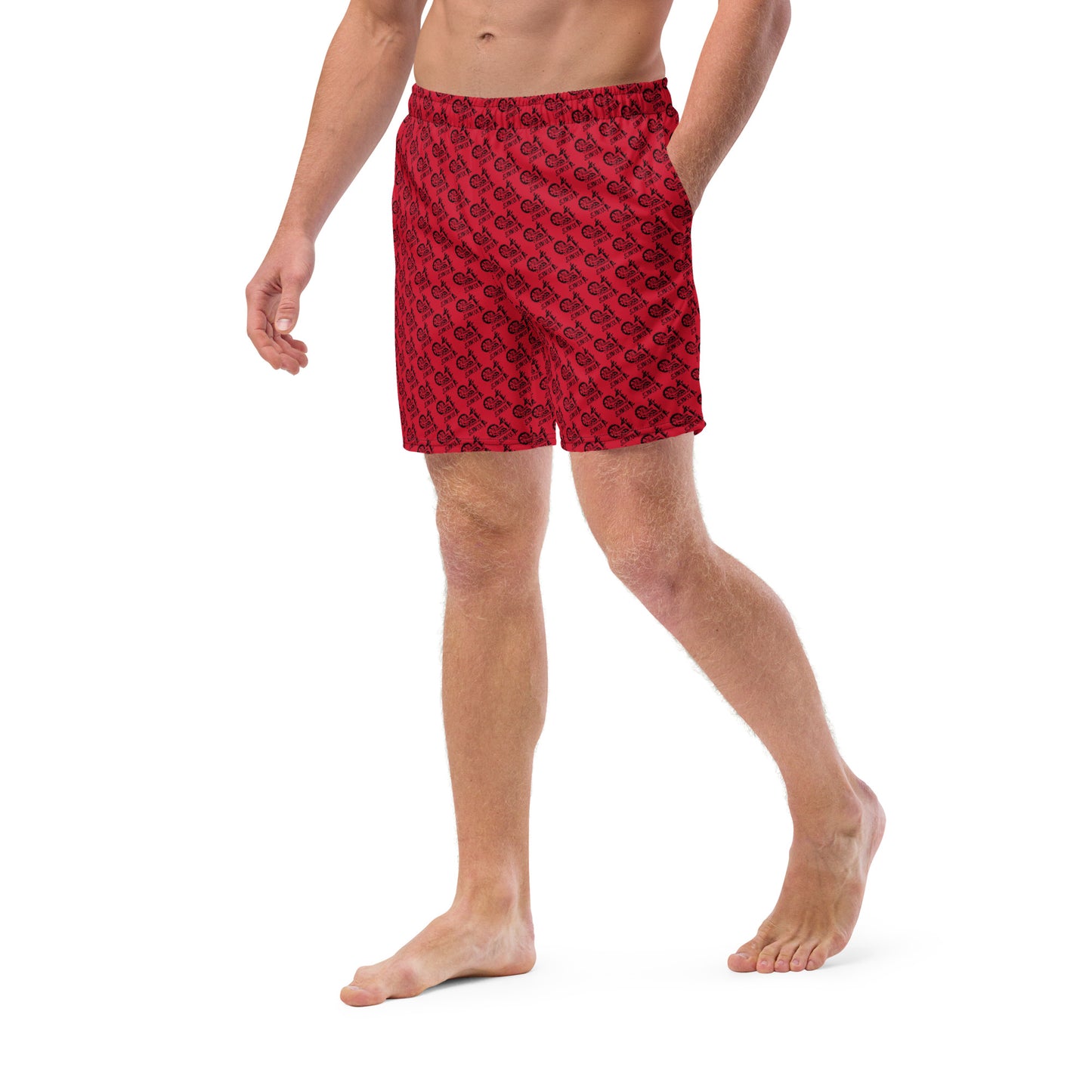 Red SPG Logo Swim Trunks