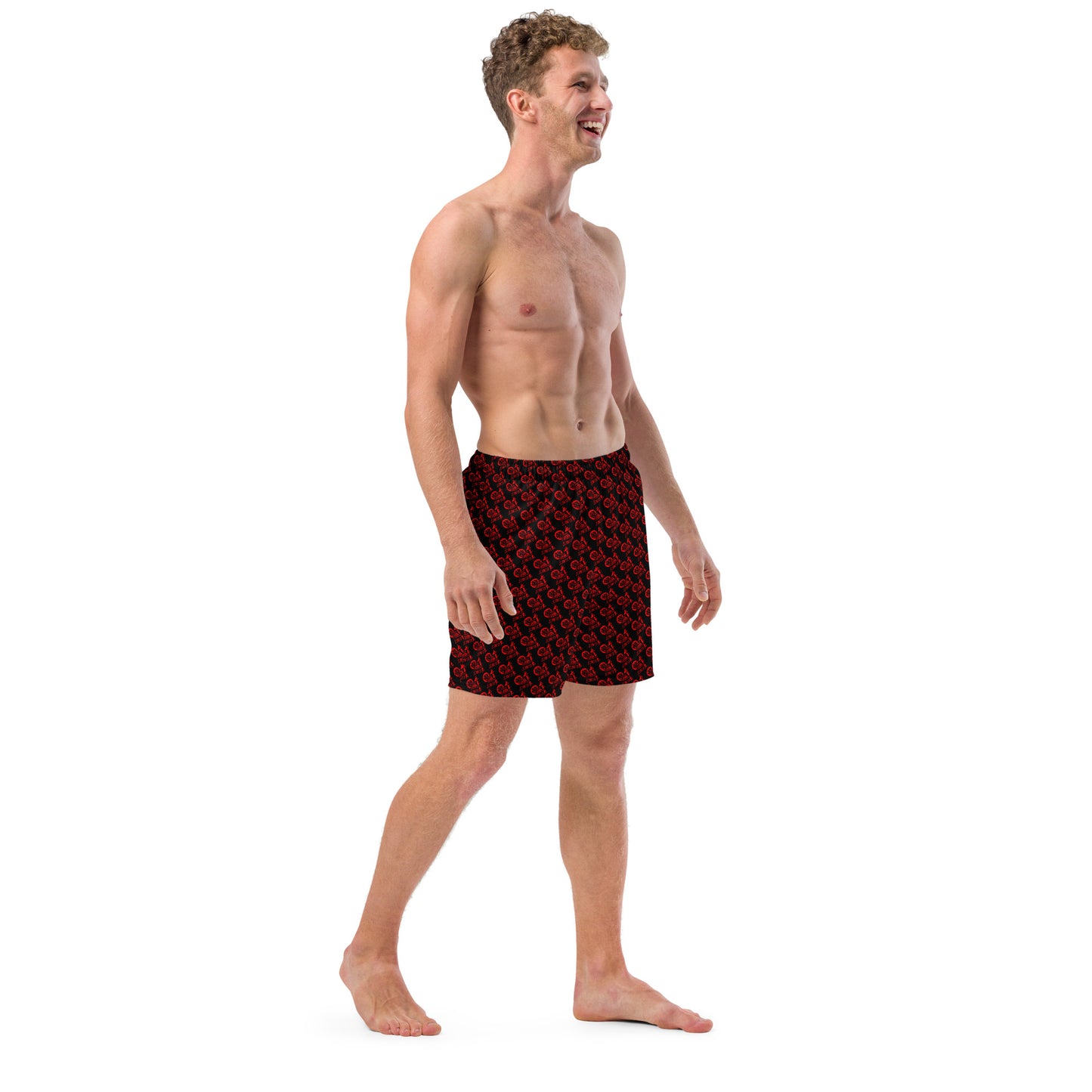 Black with Red SPG Logo Swim Trunks