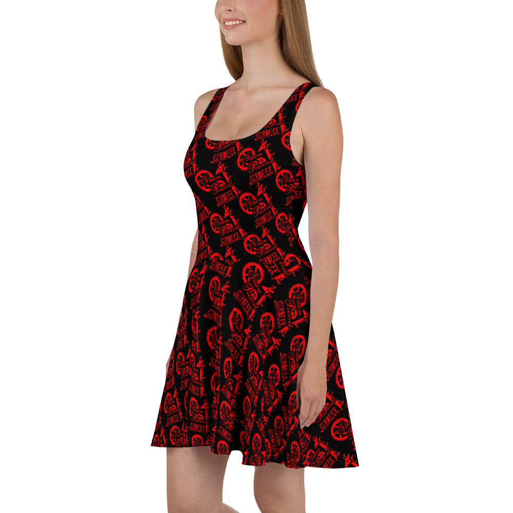 Black with Red SPG Logo Skater Dress