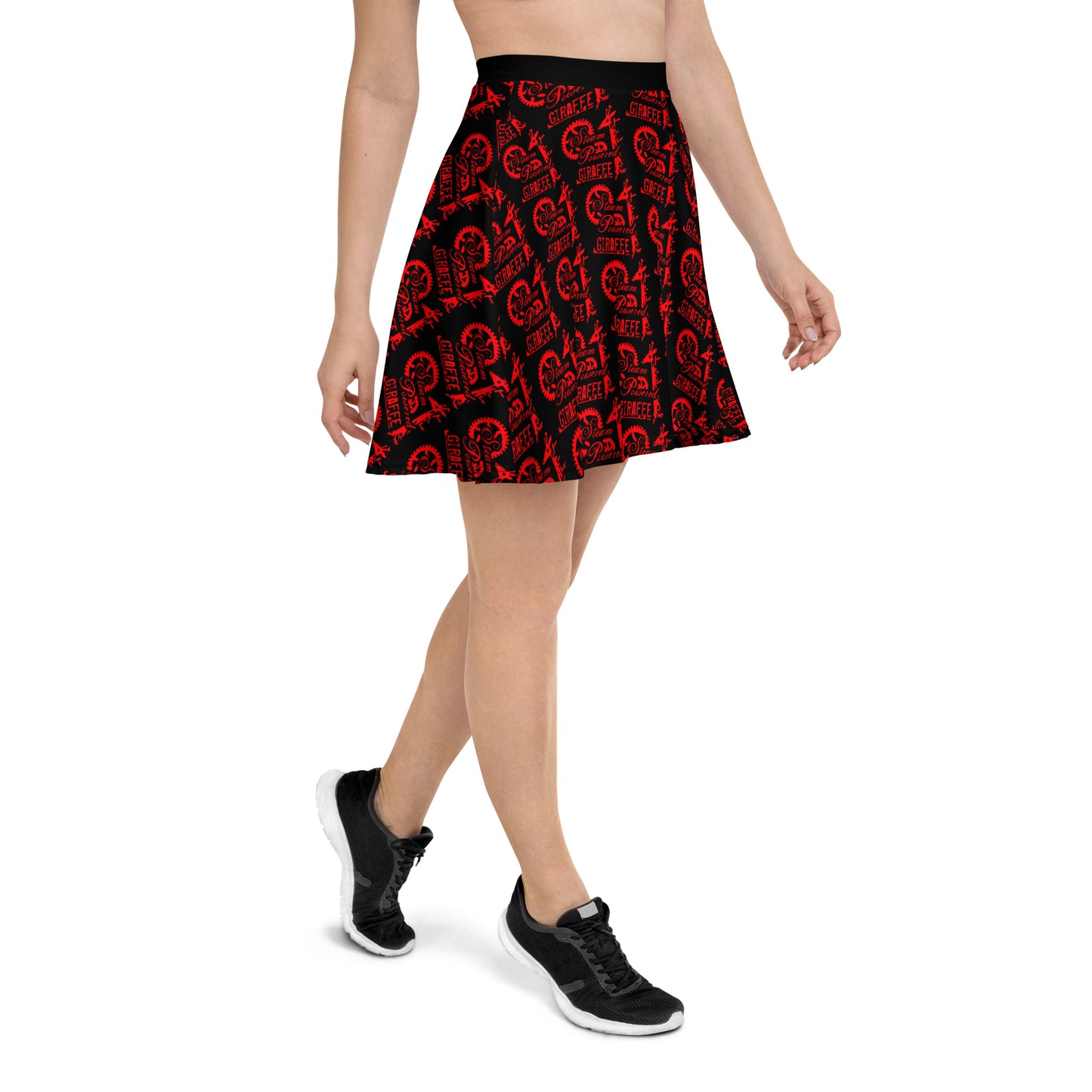 Black with Red SPG Logo Skater Skirt