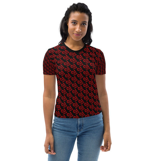 Black with Red SPG Logo Feminine-Cut Shirt