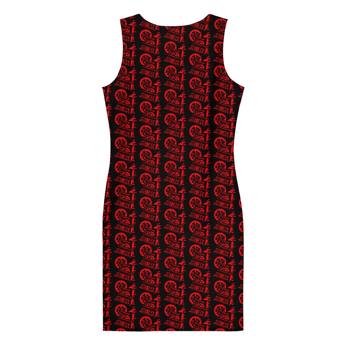 Black with Red SPG Logo Fitted Dress