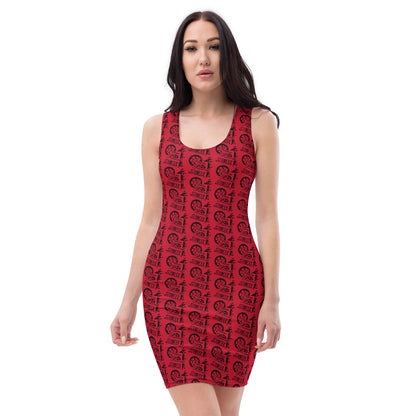 Red SPG Logo Fitted Dress