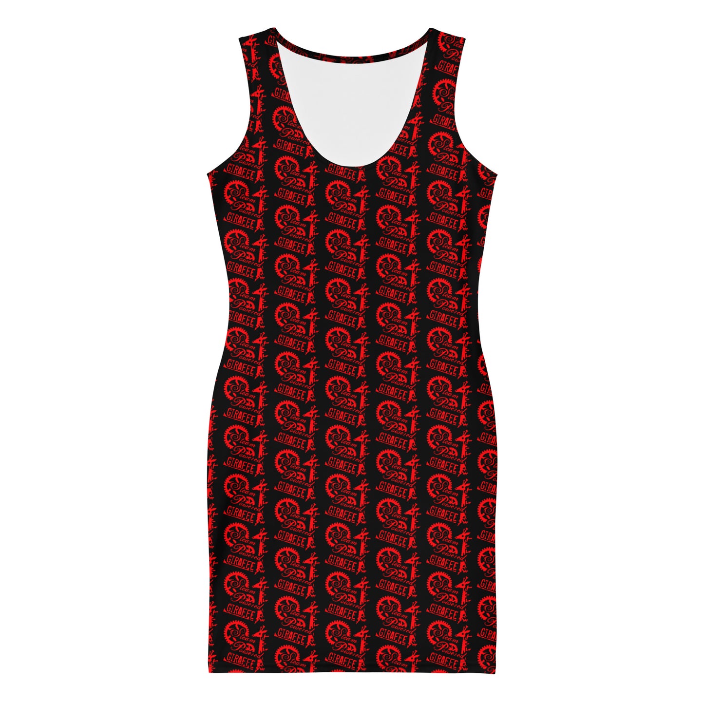 Black with Red SPG Logo Fitted Dress