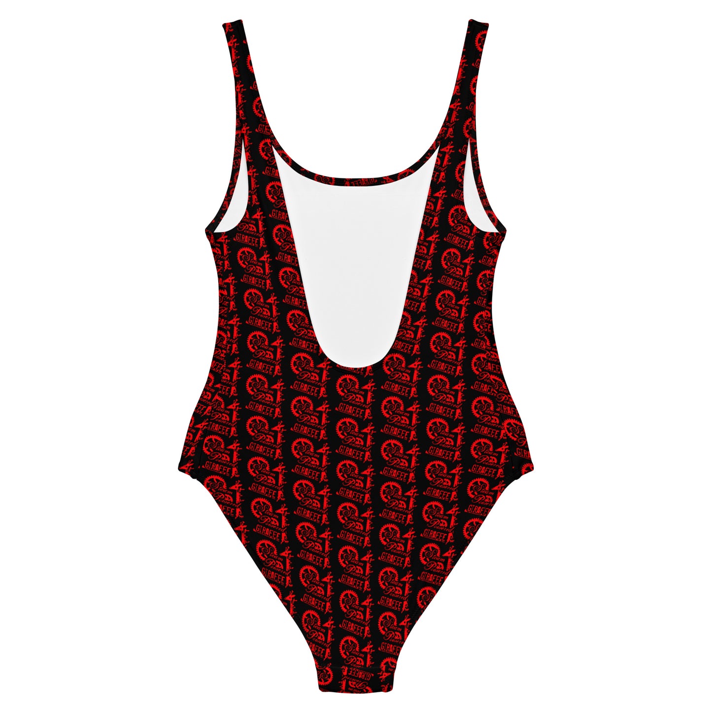 Black with Red SPG Logo One-Piece Swimsuit