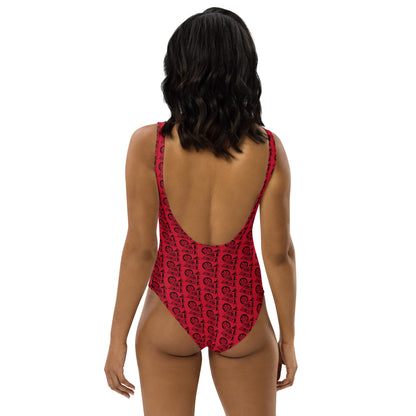 Red SPG Logo One-Piece Swimsuit