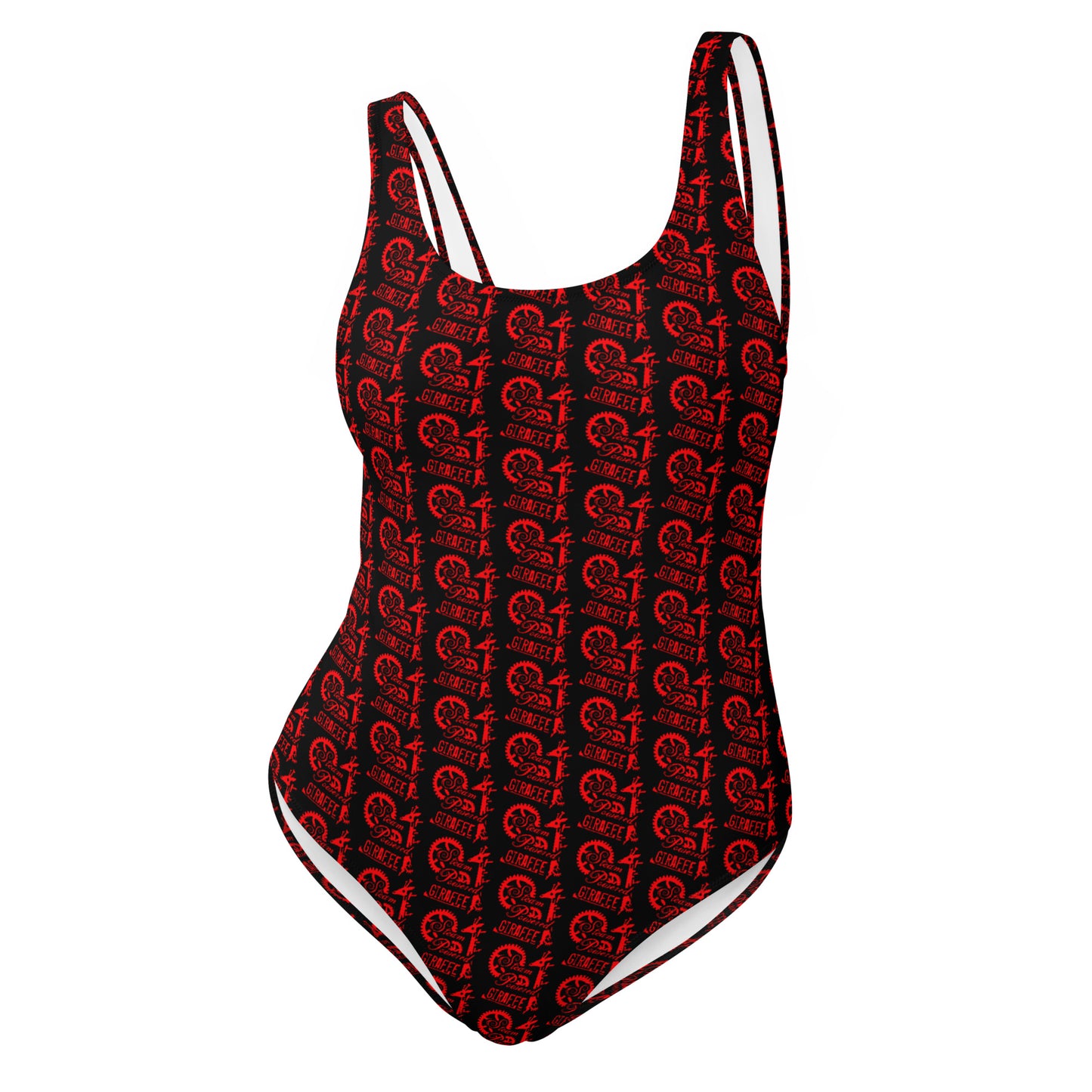 Black with Red SPG Logo One-Piece Swimsuit