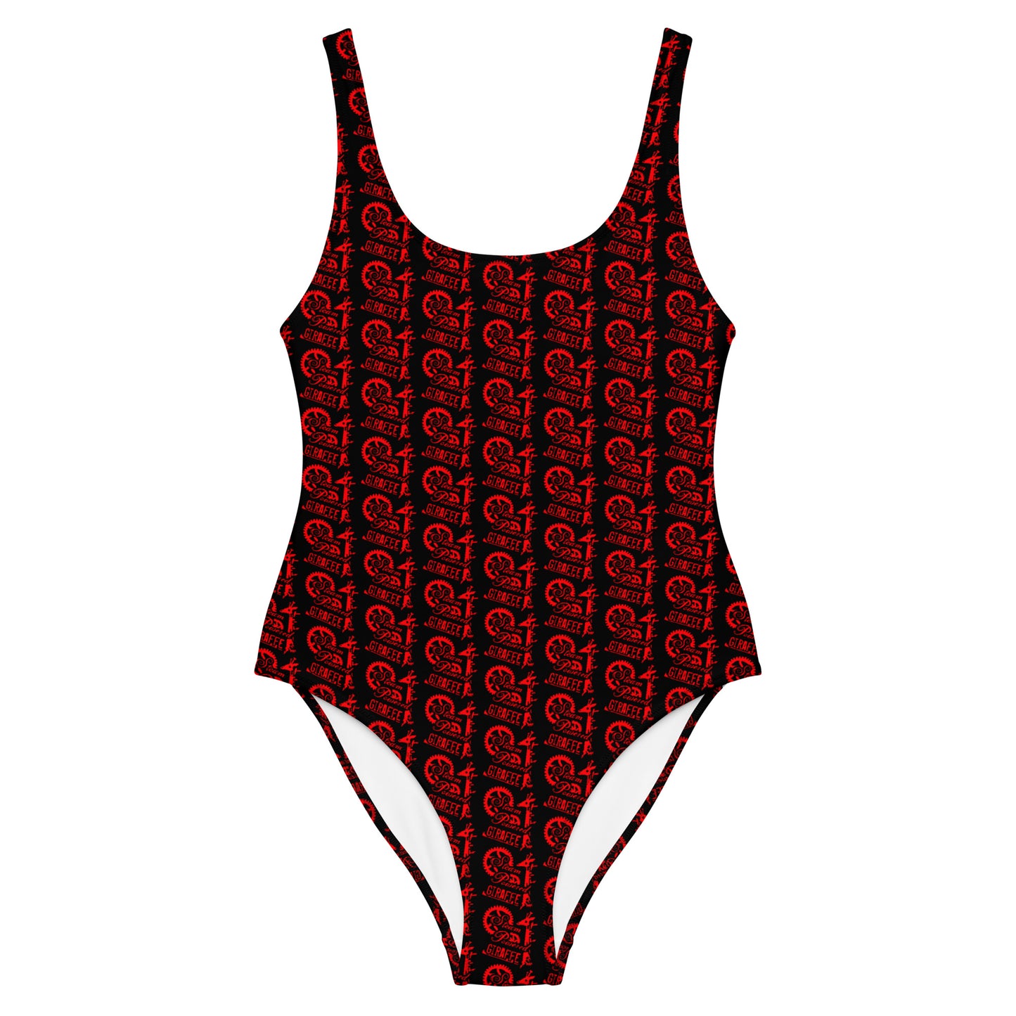 Black with Red SPG Logo One-Piece Swimsuit