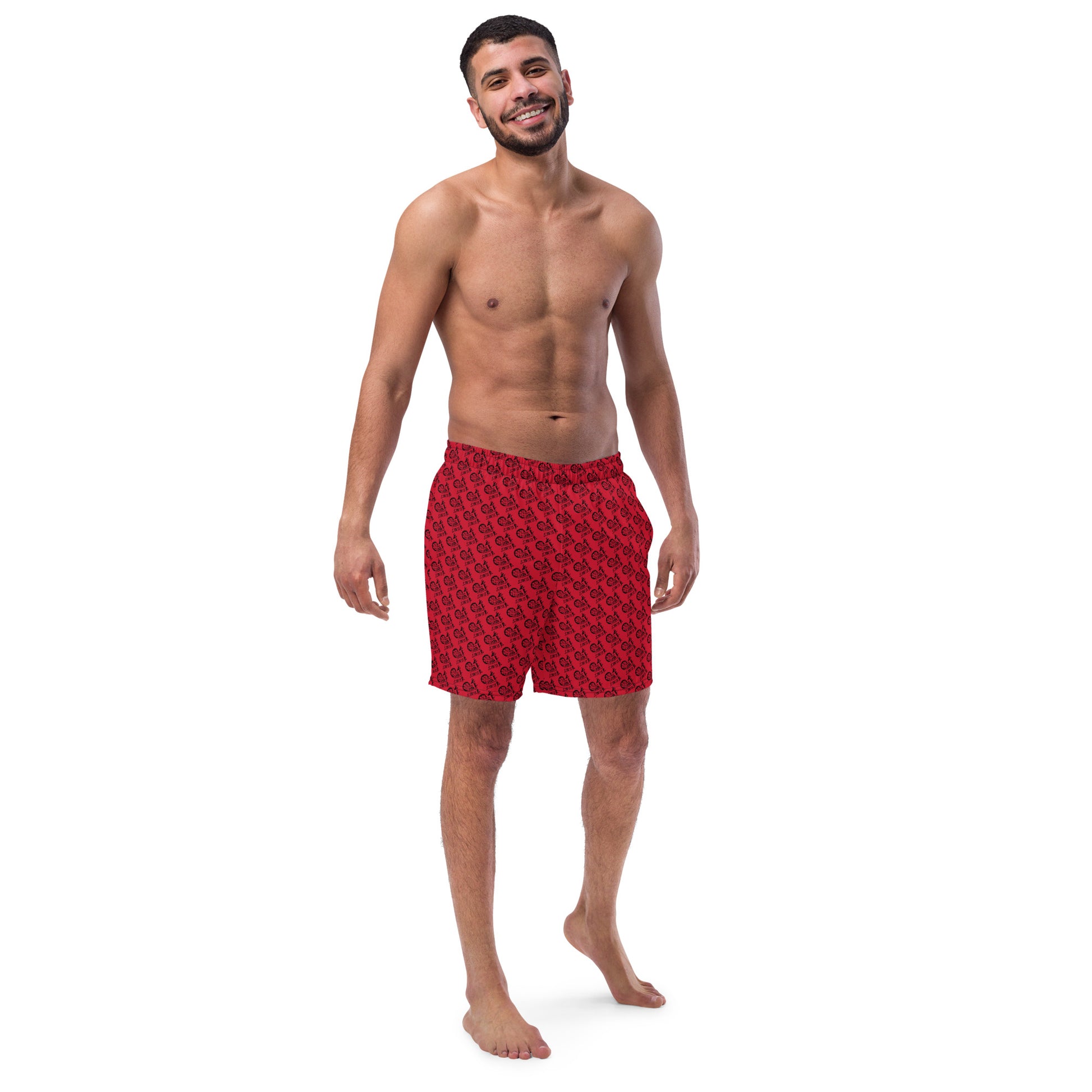 Louis Vuitton Men's Red & Gray Swim Trunks Shorts size