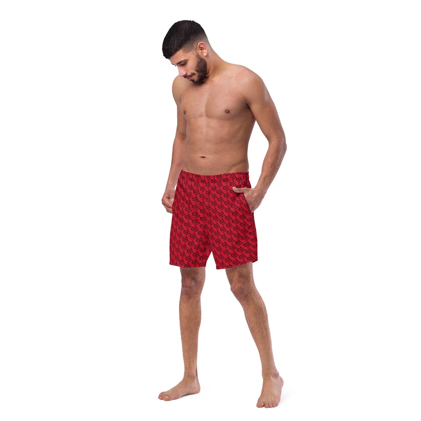 Red SPG Logo Swim Trunks