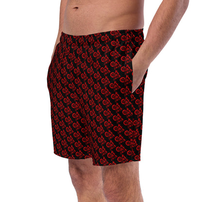 Black with Red SPG Logo Swim Trunks