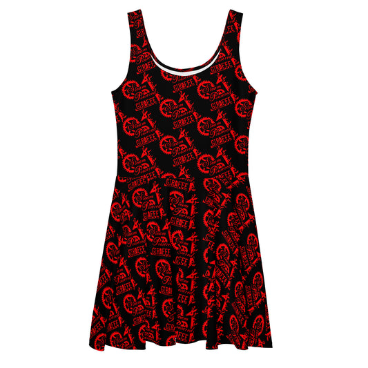 Black with Red SPG Logo Skater Dress