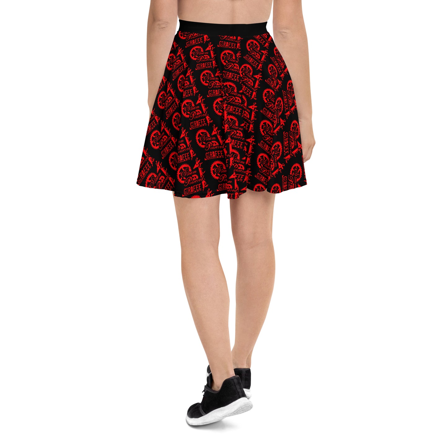 Black with Red SPG Logo Skater Skirt