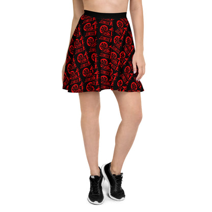 Black with Red SPG Logo Skater Skirt