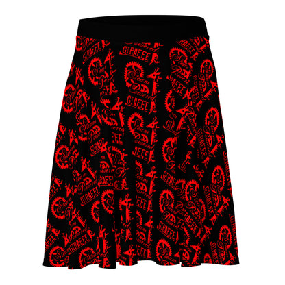 Black with Red SPG Logo Skater Skirt