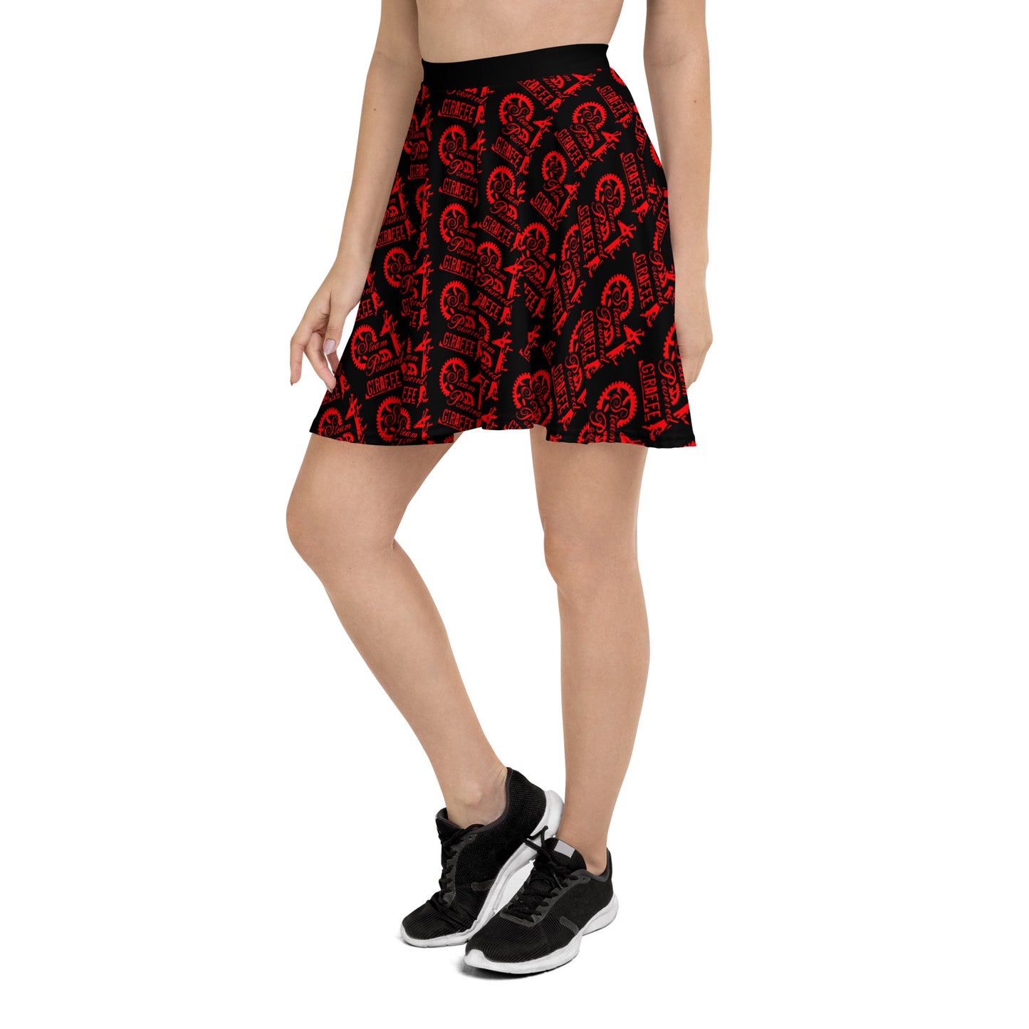 Black with Red SPG Logo Skater Skirt