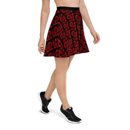 Black with Red SPG Logo Skater Skirt