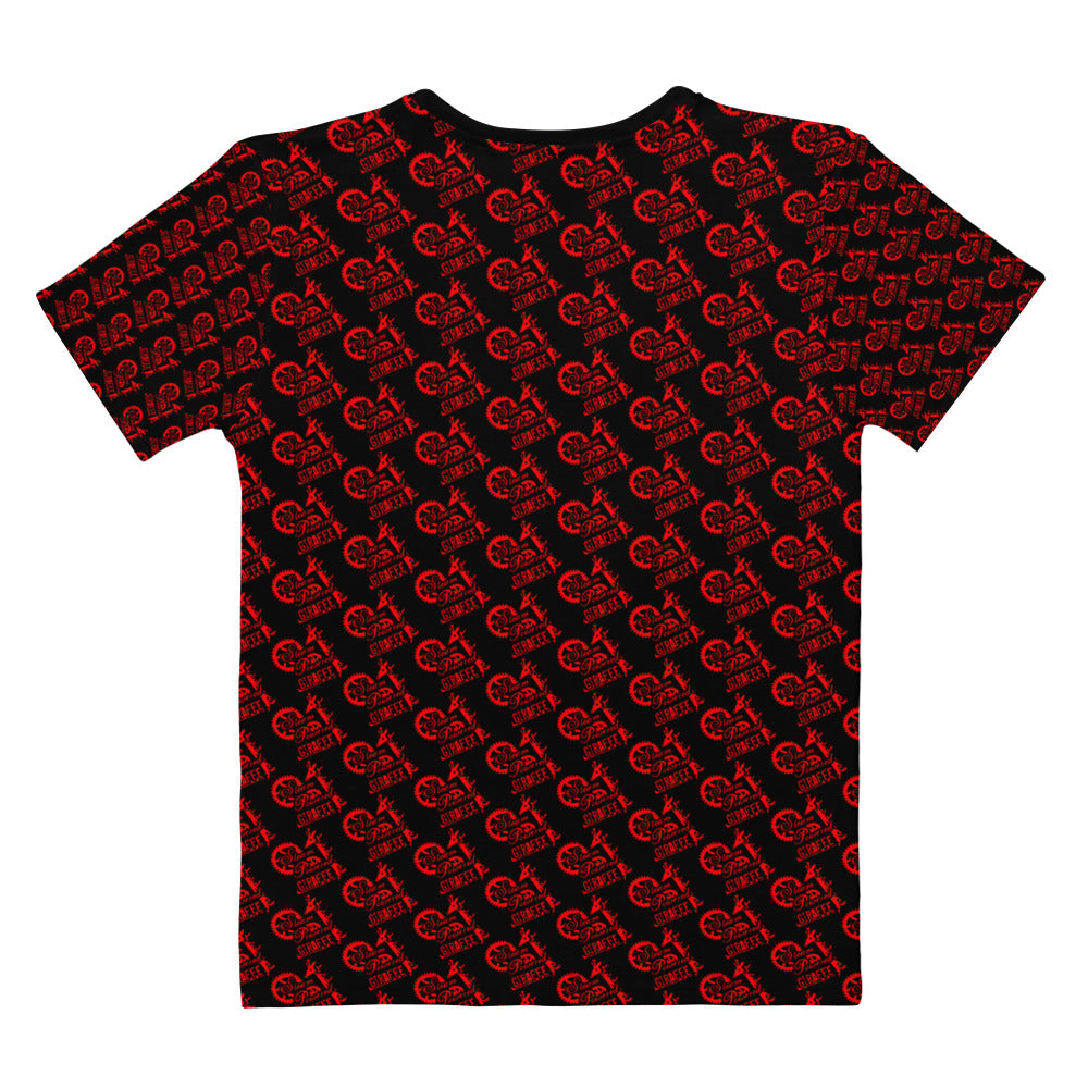 Black with Red SPG Logo Feminine-Cut Shirt
