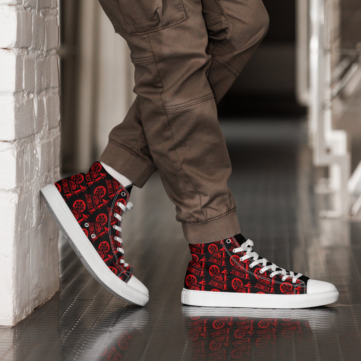 Men’s Black & Red SPG Logo High Top Shoes