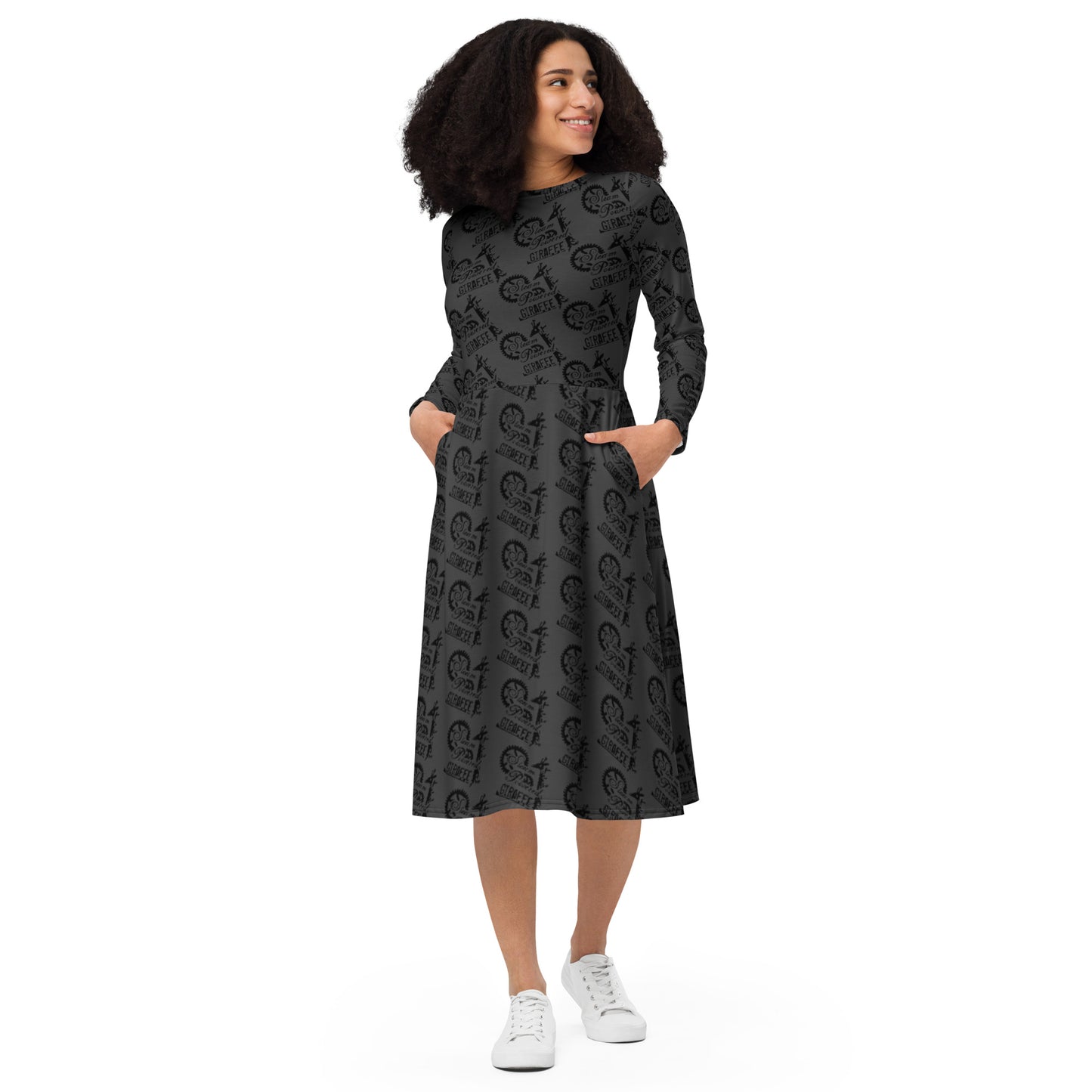 Dark Grey SPG Logo Long Sleeve Dress