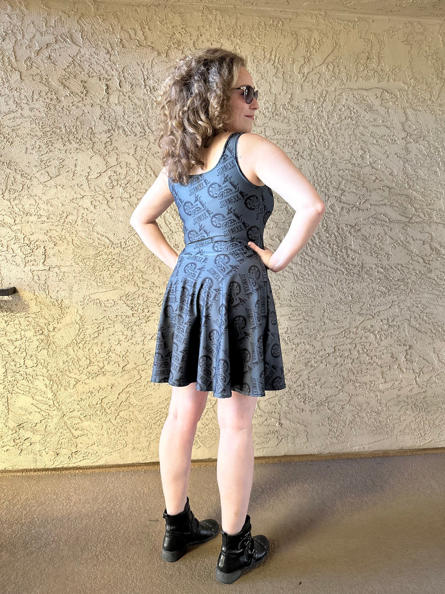 Dark Grey SPG Logo Skater Dress